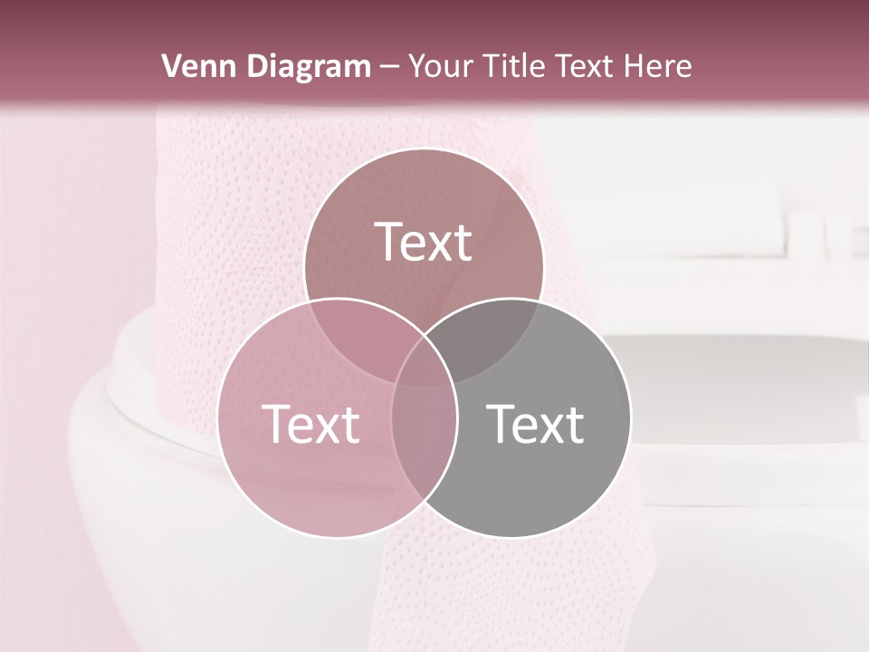 A White Toilet With A Pink Towel On Top Of It PowerPoint Template