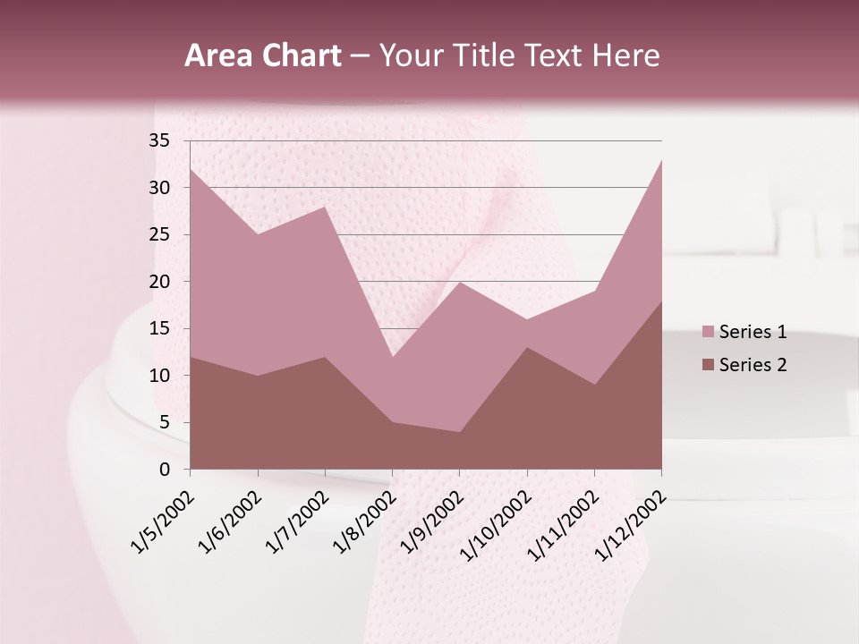 A White Toilet With A Pink Towel On Top Of It PowerPoint Template