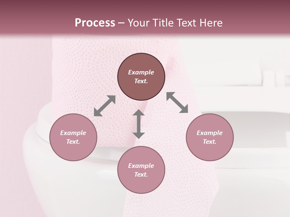 A White Toilet With A Pink Towel On Top Of It PowerPoint Template