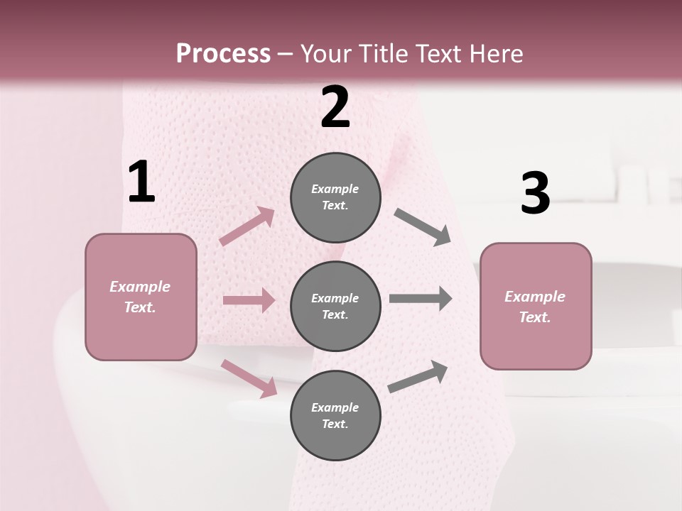 A White Toilet With A Pink Towel On Top Of It PowerPoint Template