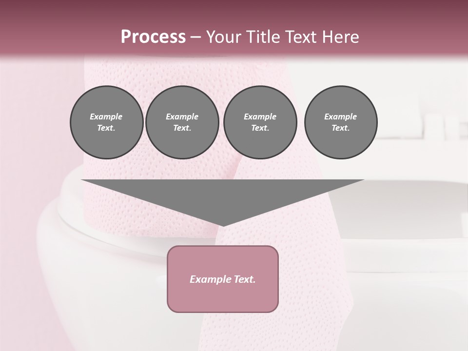 A White Toilet With A Pink Towel On Top Of It PowerPoint Template