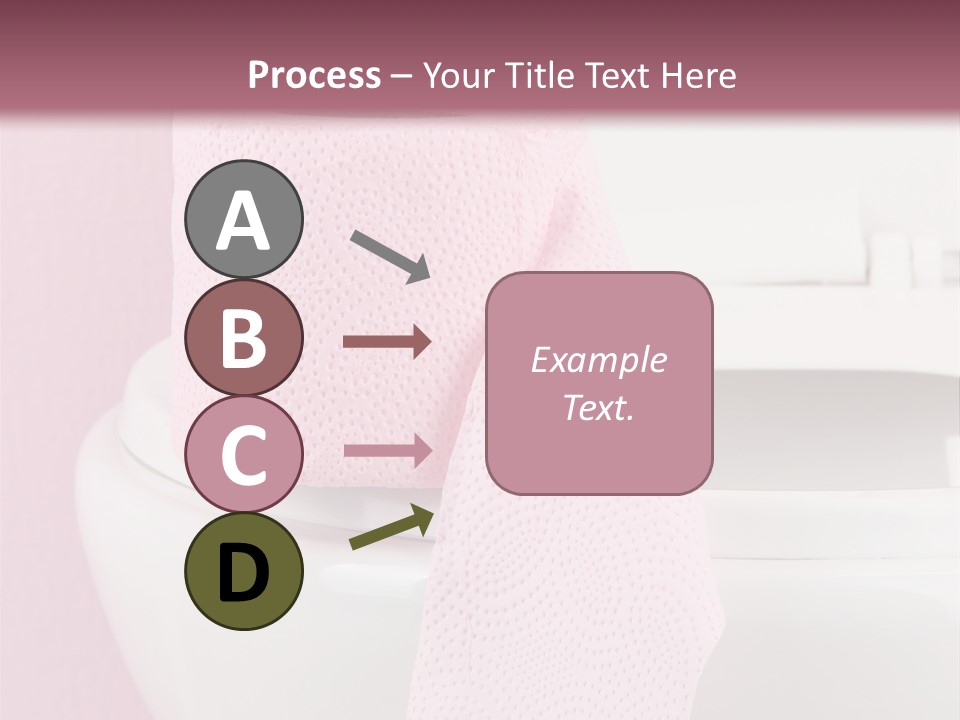 A White Toilet With A Pink Towel On Top Of It PowerPoint Template