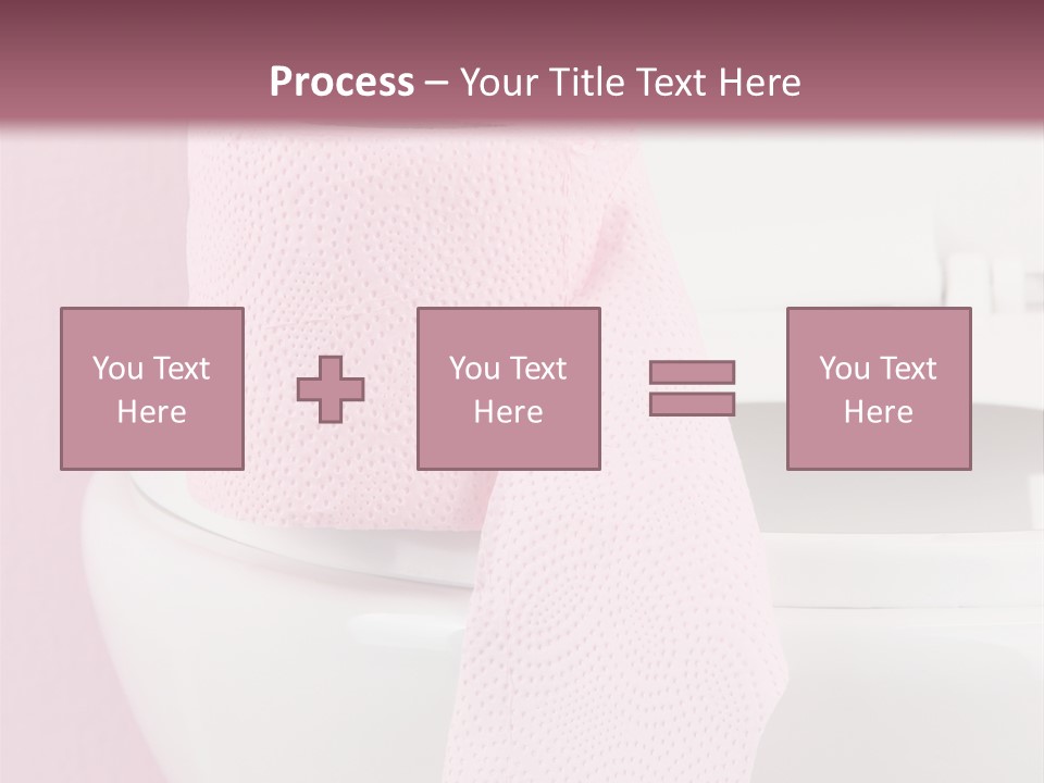 A White Toilet With A Pink Towel On Top Of It PowerPoint Template