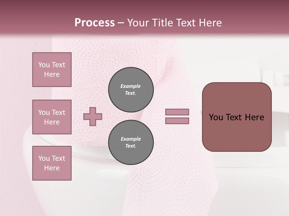 A White Toilet With A Pink Towel On Top Of It PowerPoint Template