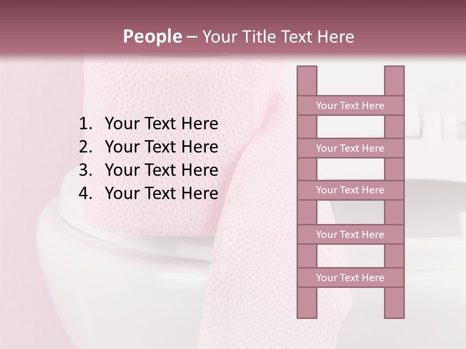 A White Toilet With A Pink Towel On Top Of It PowerPoint Template