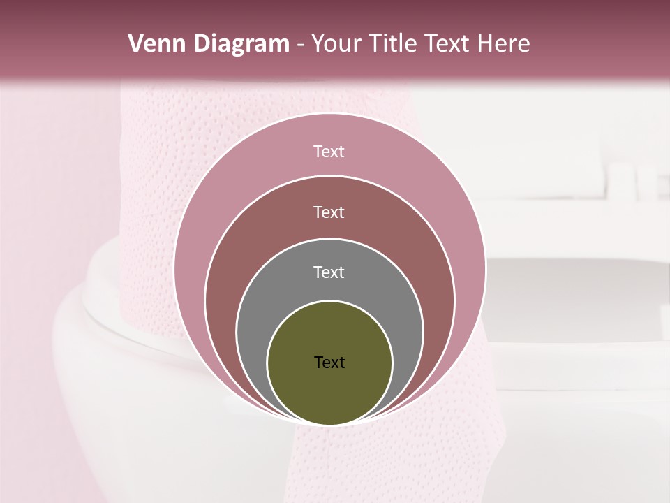A White Toilet With A Pink Towel On Top Of It PowerPoint Template