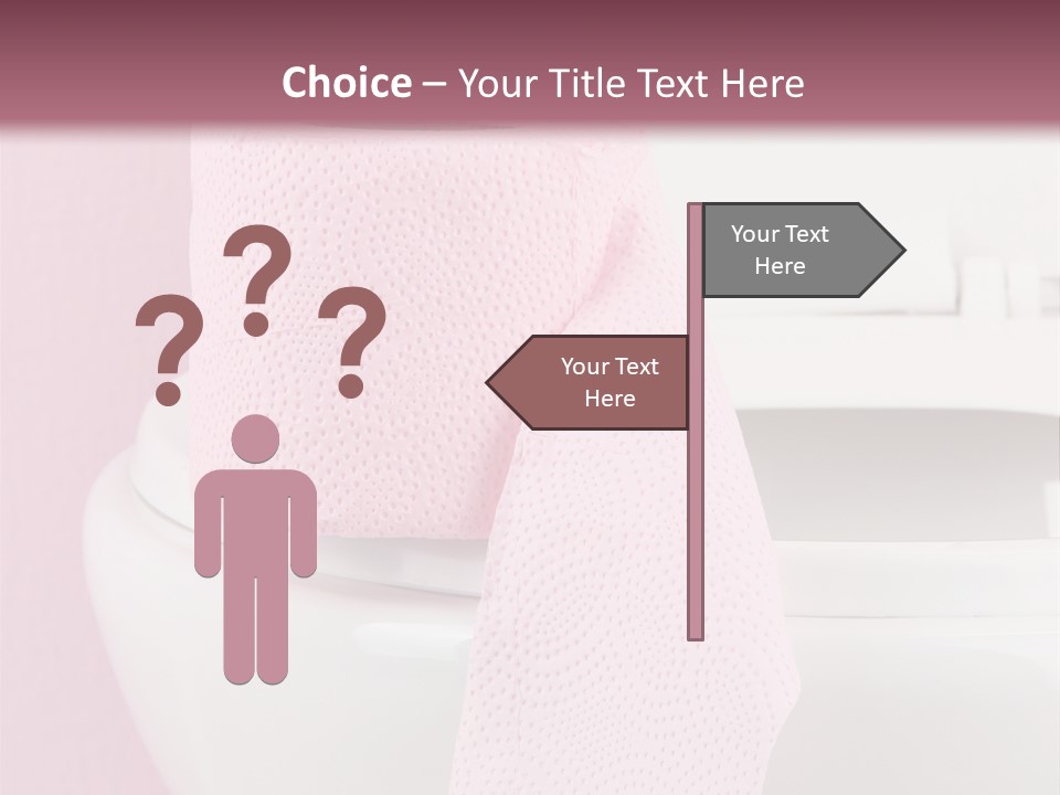 A White Toilet With A Pink Towel On Top Of It PowerPoint Template
