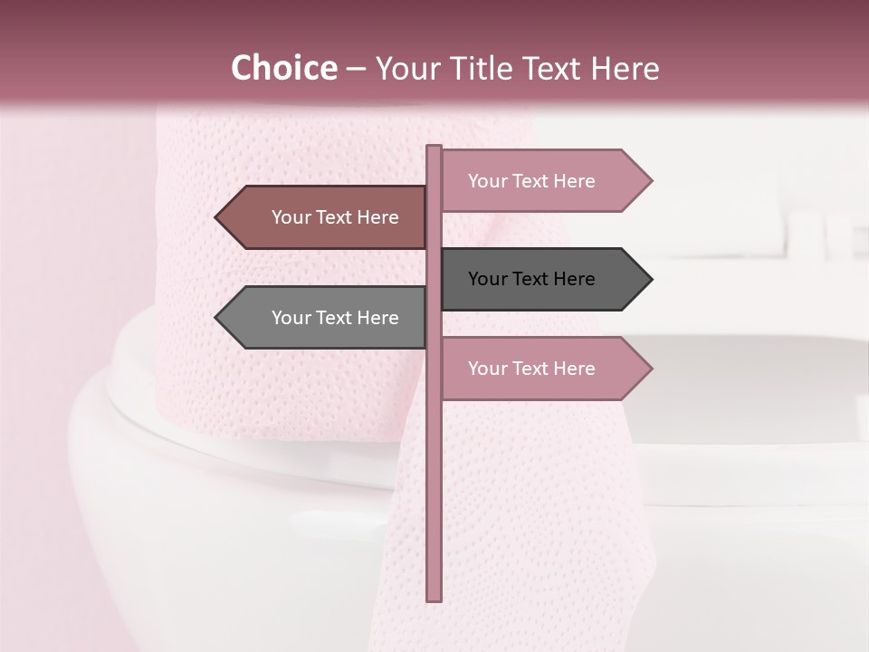 A White Toilet With A Pink Towel On Top Of It PowerPoint Template