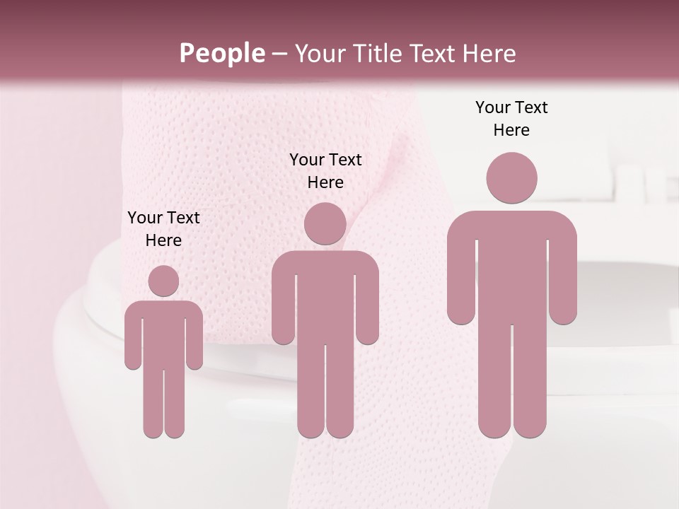 A White Toilet With A Pink Towel On Top Of It PowerPoint Template