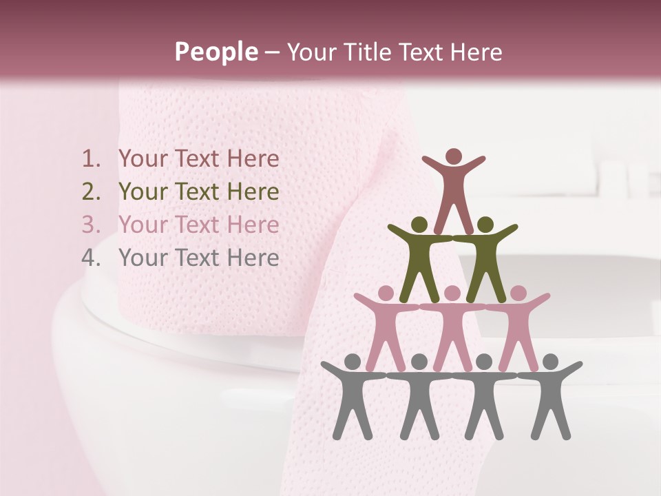 A White Toilet With A Pink Towel On Top Of It PowerPoint Template