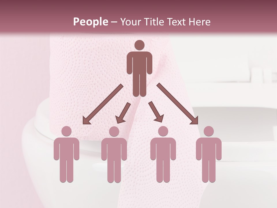 A White Toilet With A Pink Towel On Top Of It PowerPoint Template