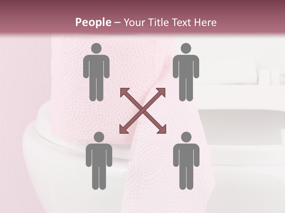 A White Toilet With A Pink Towel On Top Of It PowerPoint Template