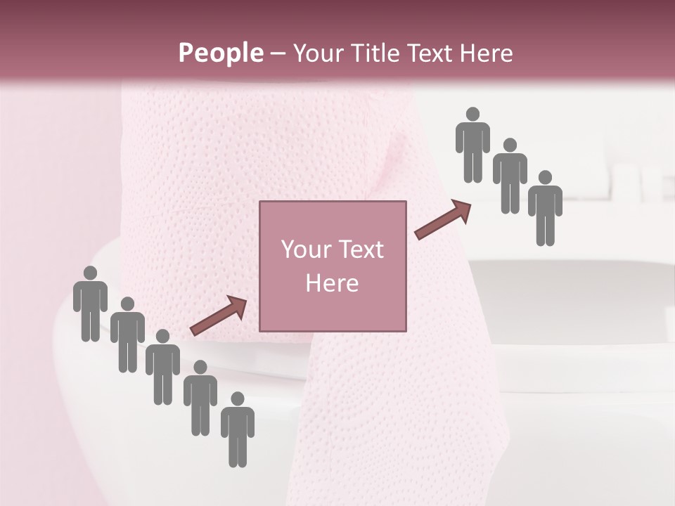 A White Toilet With A Pink Towel On Top Of It PowerPoint Template