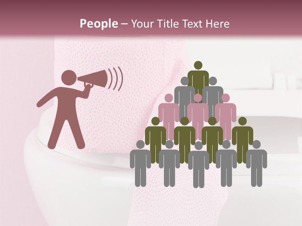 A White Toilet With A Pink Towel On Top Of It PowerPoint Template