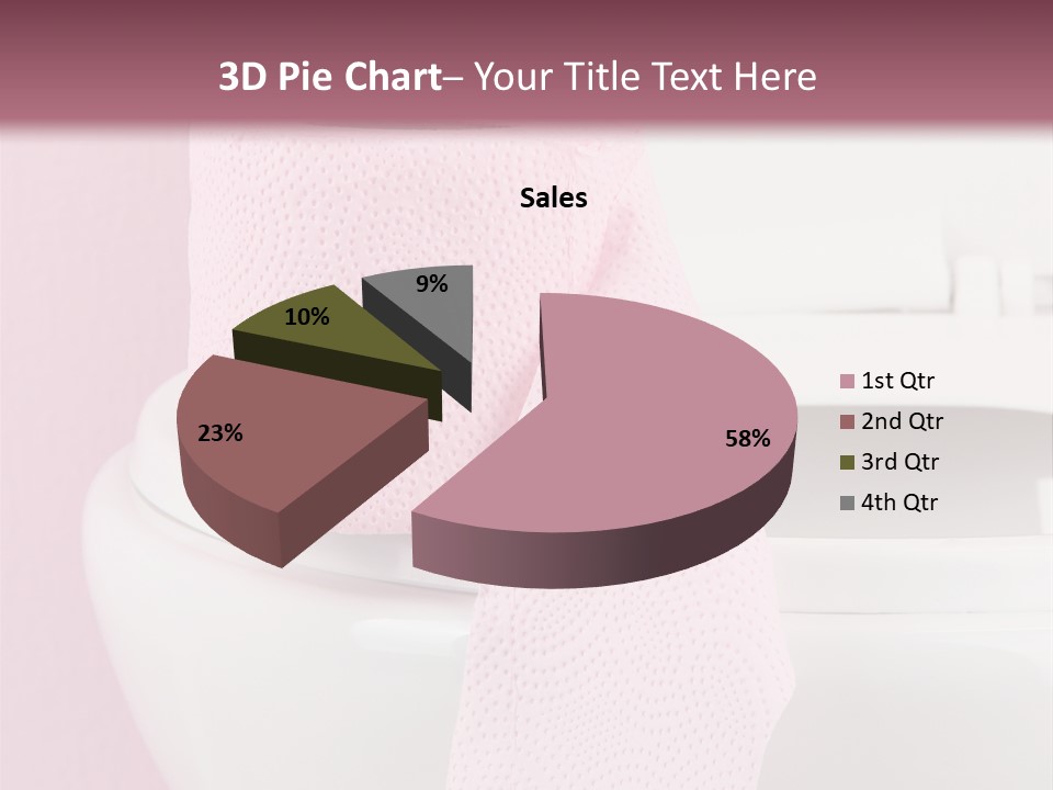 A White Toilet With A Pink Towel On Top Of It PowerPoint Template