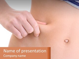 A Woman's Stomach With A Piece Of Wax On It PowerPoint Template