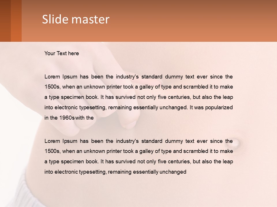 A Woman's Stomach With A Piece Of Wax On It PowerPoint Template