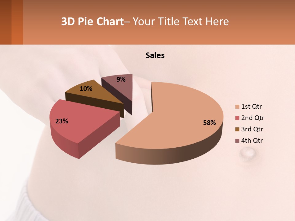 A Woman's Stomach With A Piece Of Wax On It PowerPoint Template