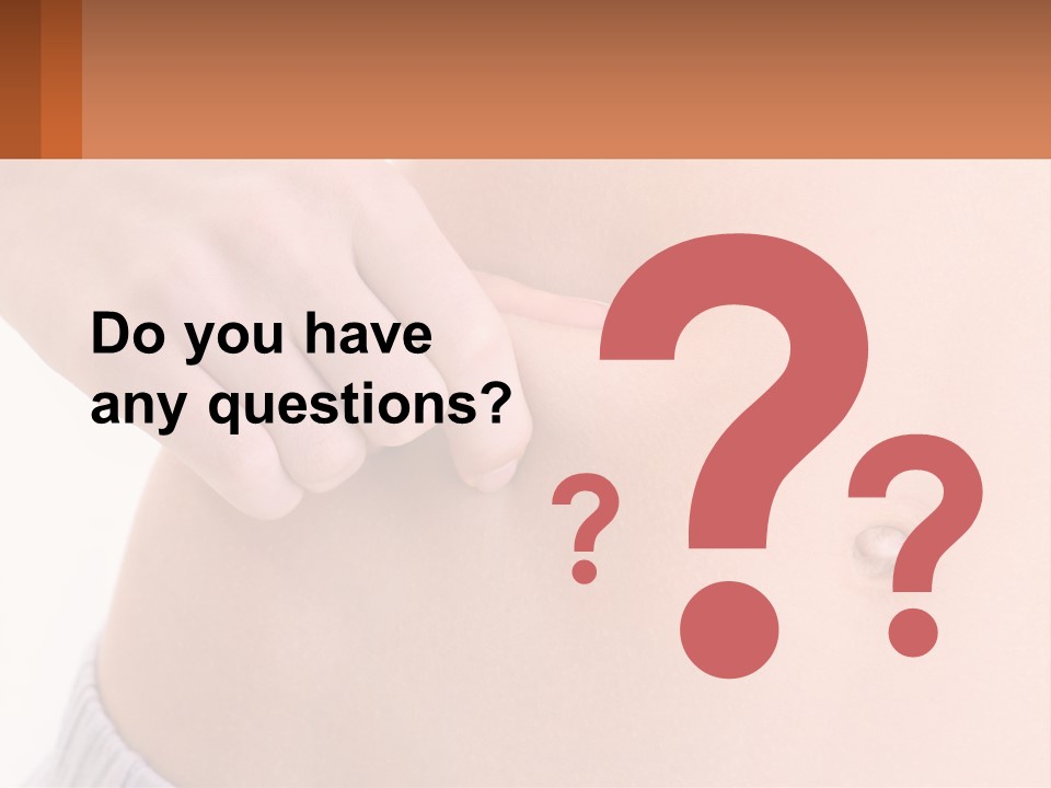 A Woman's Stomach With A Piece Of Wax On It PowerPoint Template