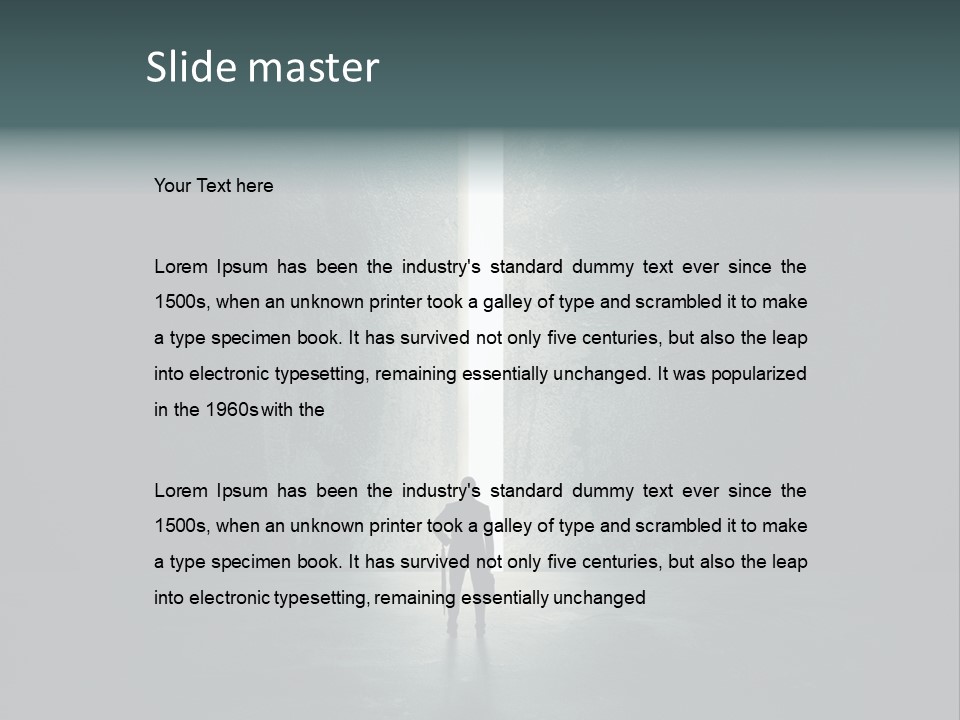 A Man Standing In Front Of A Light At The End Of A Tunnel PowerPoint Template