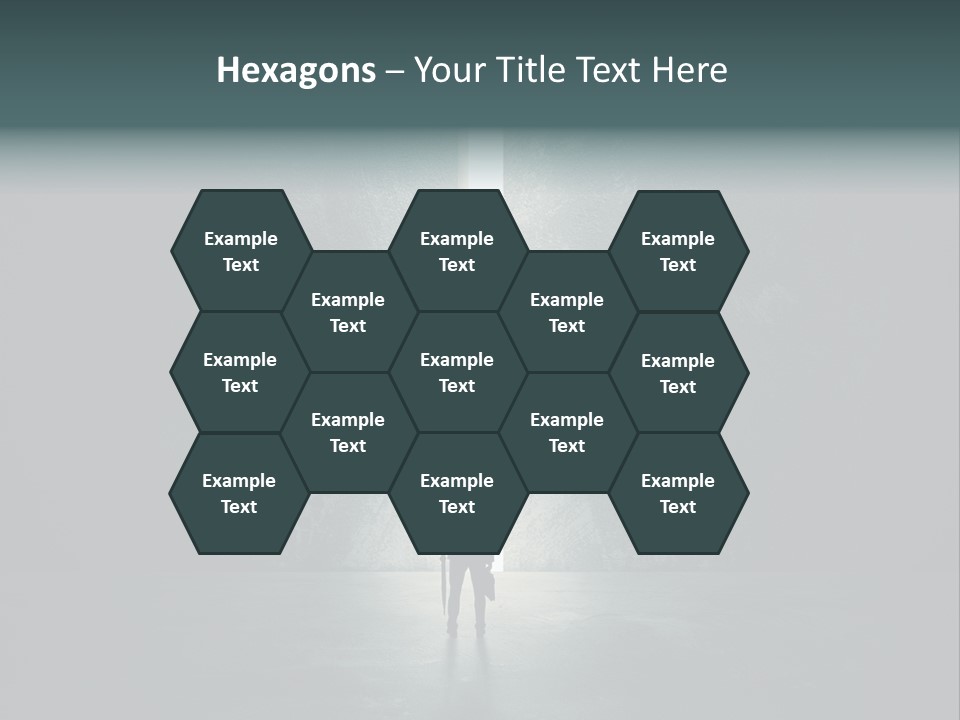 A Man Standing In Front Of A Light At The End Of A Tunnel PowerPoint Template