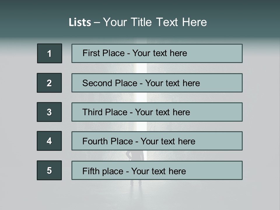 A Man Standing In Front Of A Light At The End Of A Tunnel PowerPoint Template