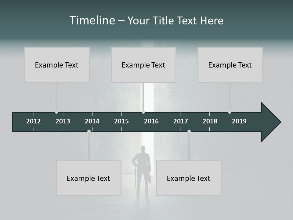 A Man Standing In Front Of A Light At The End Of A Tunnel PowerPoint Template