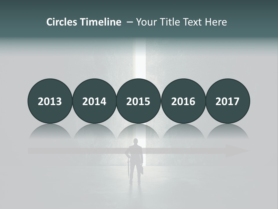 A Man Standing In Front Of A Light At The End Of A Tunnel PowerPoint Template