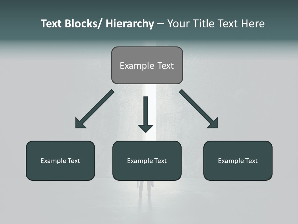 A Man Standing In Front Of A Light At The End Of A Tunnel PowerPoint Template