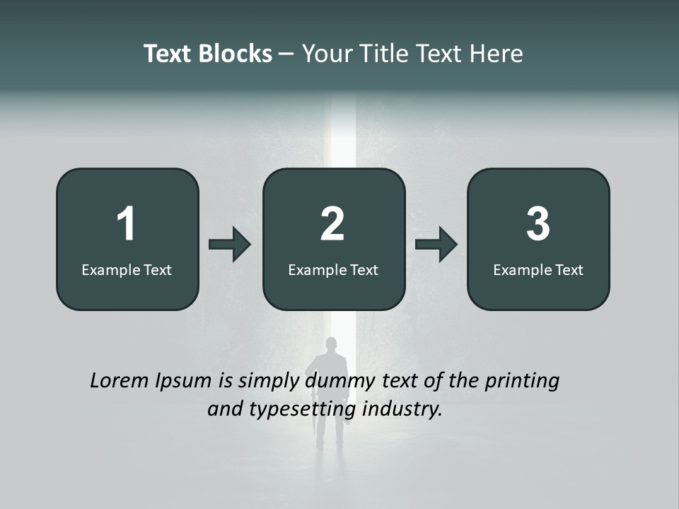 A Man Standing In Front Of A Light At The End Of A Tunnel PowerPoint Template