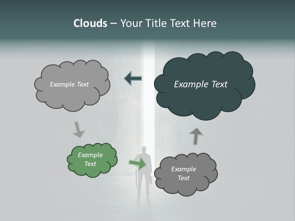 A Man Standing In Front Of A Light At The End Of A Tunnel PowerPoint Template