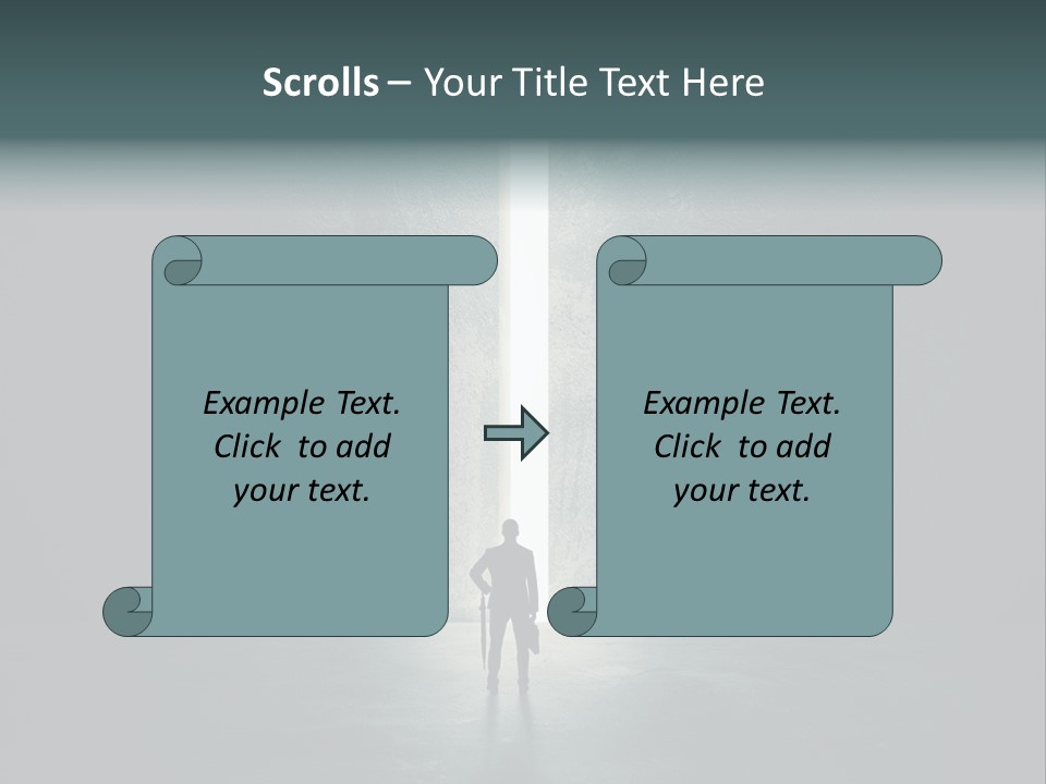 A Man Standing In Front Of A Light At The End Of A Tunnel PowerPoint Template