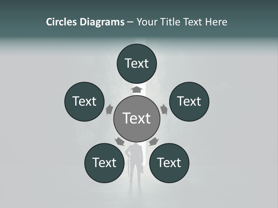 A Man Standing In Front Of A Light At The End Of A Tunnel PowerPoint Template