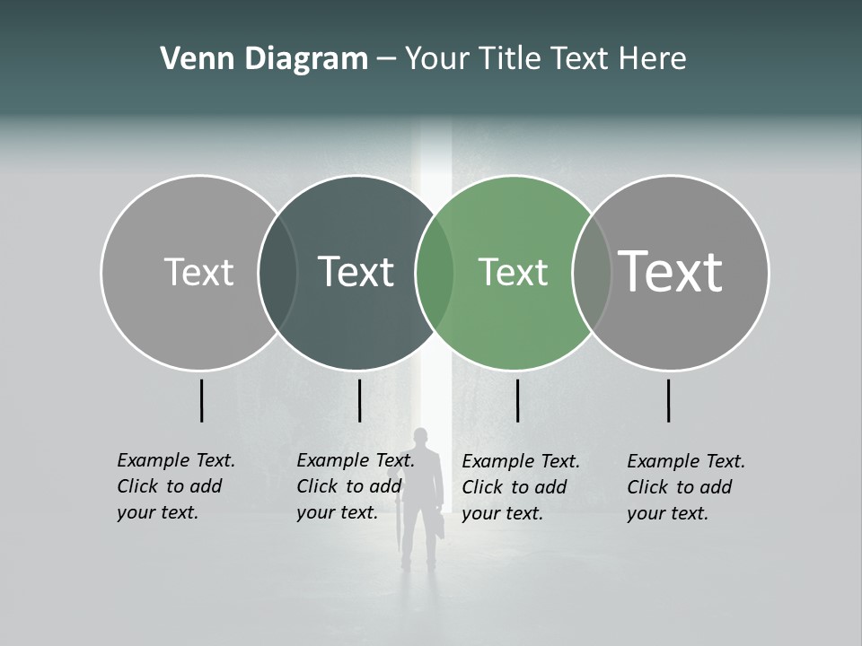 A Man Standing In Front Of A Light At The End Of A Tunnel PowerPoint Template