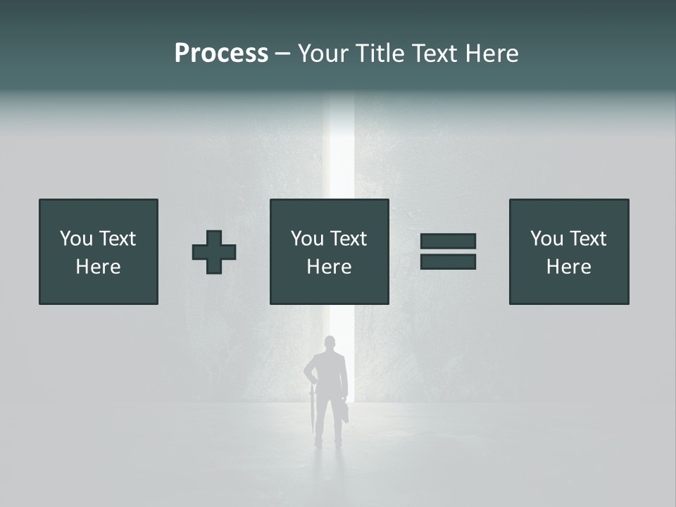 A Man Standing In Front Of A Light At The End Of A Tunnel PowerPoint Template