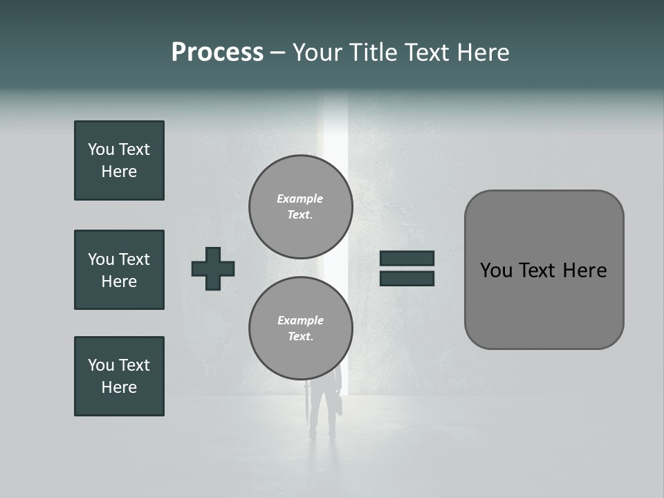 A Man Standing In Front Of A Light At The End Of A Tunnel PowerPoint Template