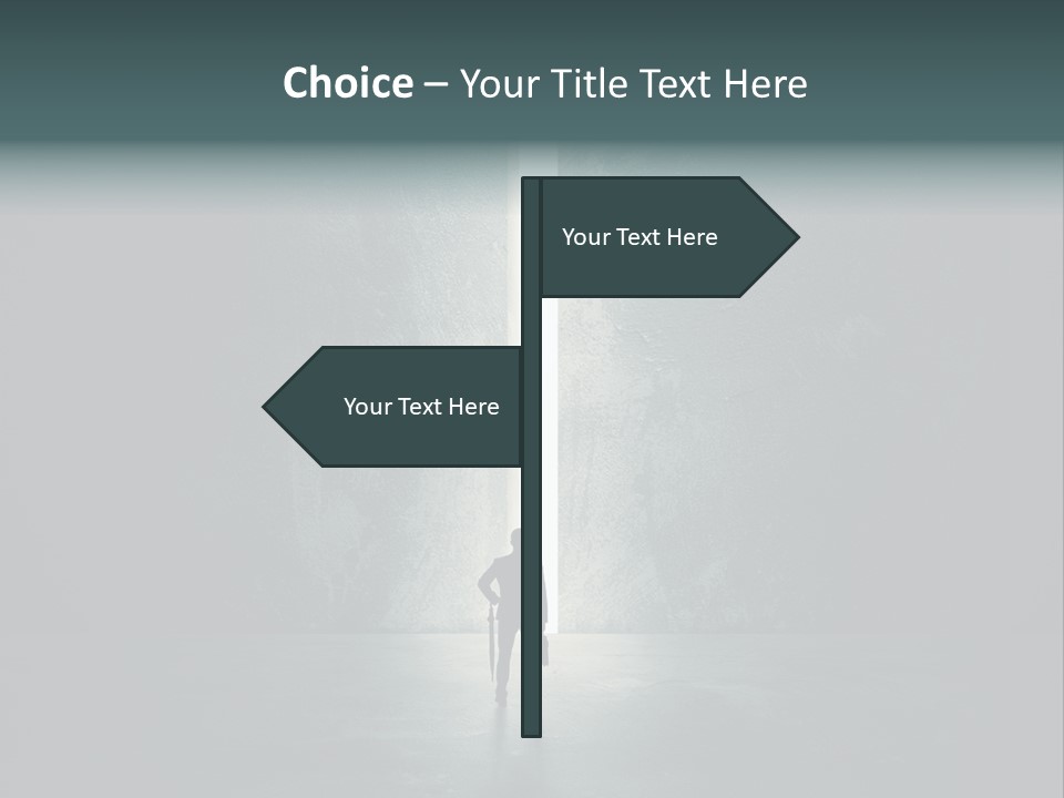 A Man Standing In Front Of A Light At The End Of A Tunnel PowerPoint Template