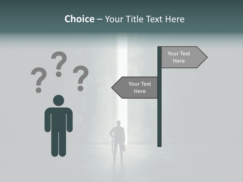 A Man Standing In Front Of A Light At The End Of A Tunnel PowerPoint Template