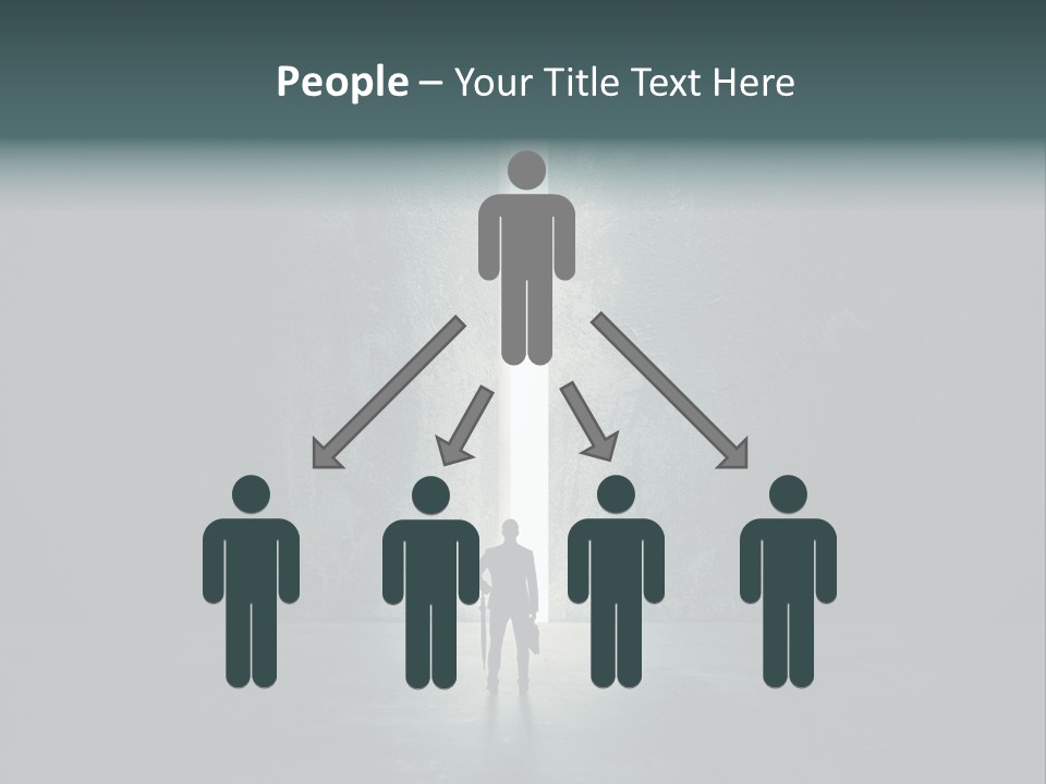 A Man Standing In Front Of A Light At The End Of A Tunnel PowerPoint Template