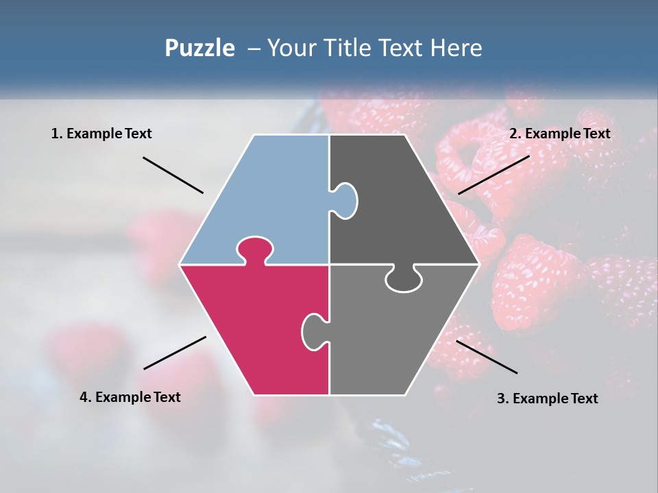 A Basket Filled With Raspberries On Top Of A Wooden Table PowerPoint Template