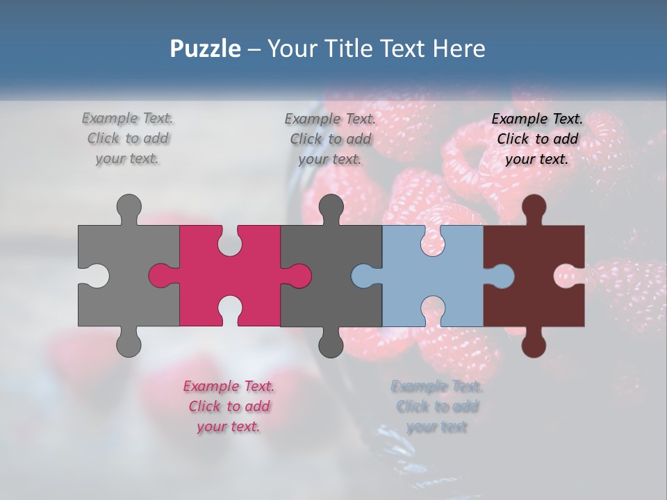 A Basket Filled With Raspberries On Top Of A Wooden Table PowerPoint Template