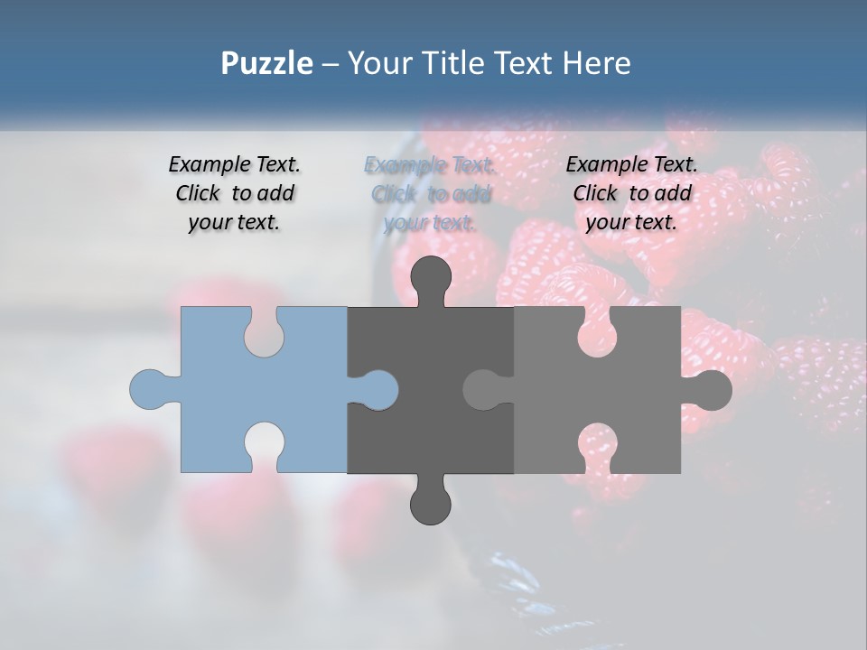 A Basket Filled With Raspberries On Top Of A Wooden Table PowerPoint Template