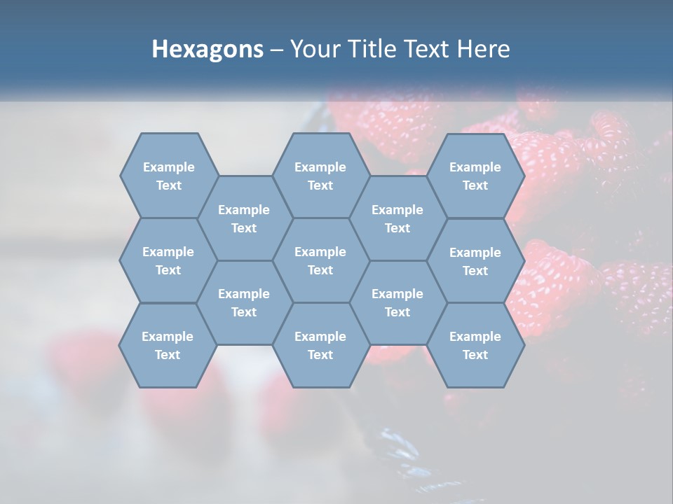 A Basket Filled With Raspberries On Top Of A Wooden Table PowerPoint Template