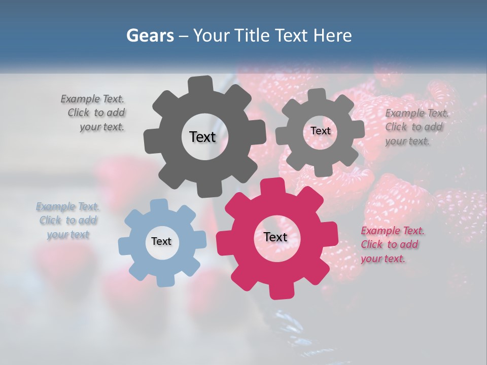 A Basket Filled With Raspberries On Top Of A Wooden Table PowerPoint Template