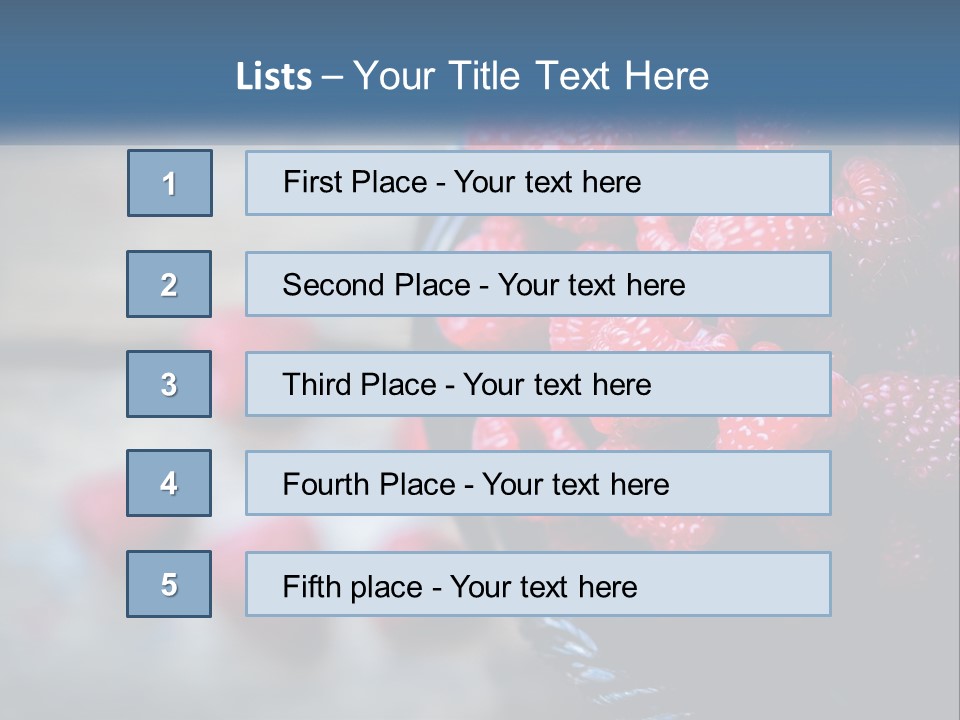 A Basket Filled With Raspberries On Top Of A Wooden Table PowerPoint Template