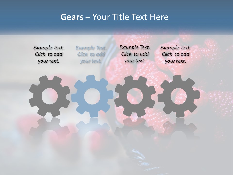 A Basket Filled With Raspberries On Top Of A Wooden Table PowerPoint Template