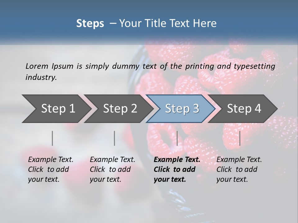 A Basket Filled With Raspberries On Top Of A Wooden Table PowerPoint Template