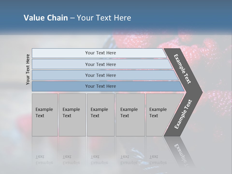 A Basket Filled With Raspberries On Top Of A Wooden Table PowerPoint Template