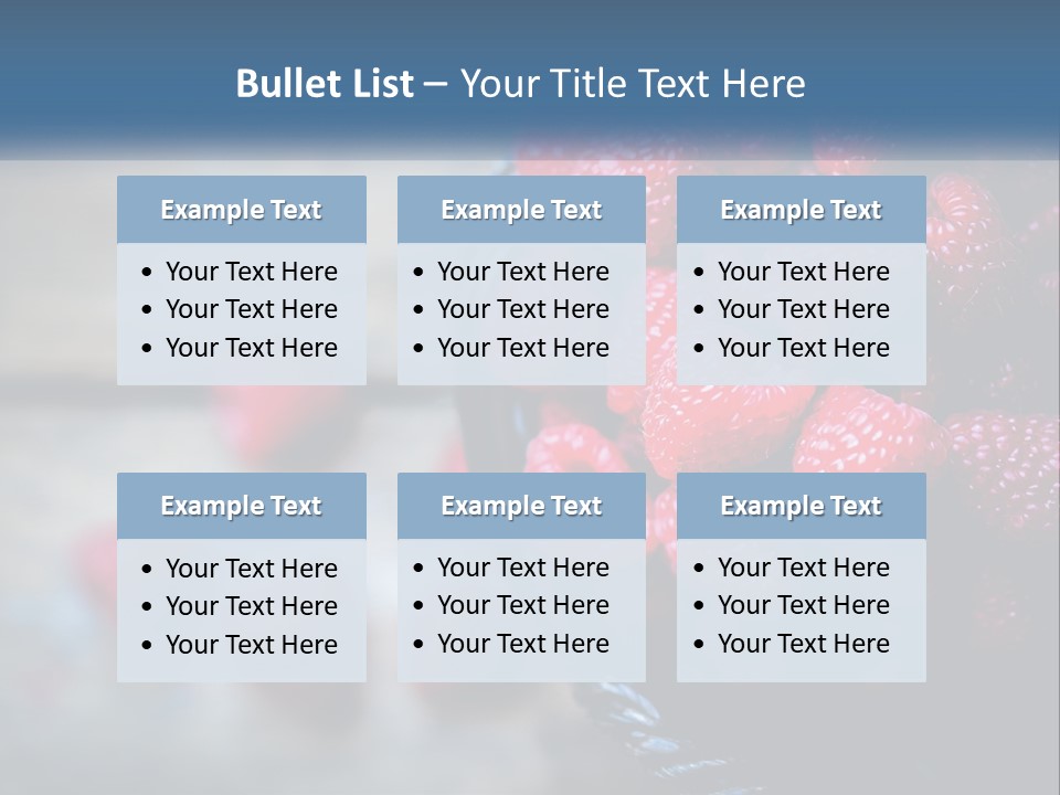 A Basket Filled With Raspberries On Top Of A Wooden Table PowerPoint Template