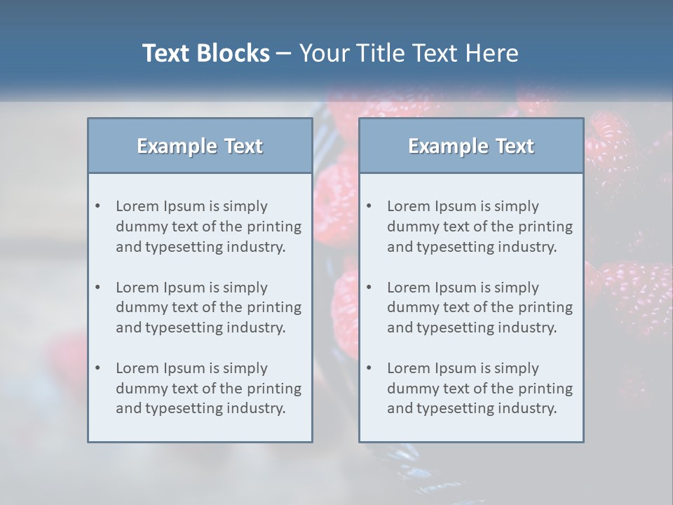 A Basket Filled With Raspberries On Top Of A Wooden Table PowerPoint Template